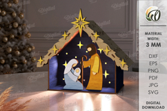 Nativity Light Stands Bundle Lasercut. Nativity Lightbox SVG Product Image 12