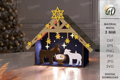 Nativity Light Stand Laser Cut. Nativity Lightbox SVG Product Image 1