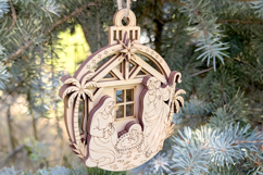 Nativity Ornament - Laser Cut File, Christmas SVG plan Product Image 5