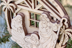 Nativity Ornament - Laser Cut File, Christmas SVG plan Product Image 9