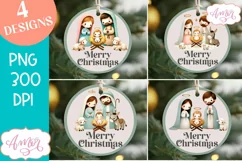 Nativity ornament PNG, Christian Christmas ornaments PNG Product Image 1