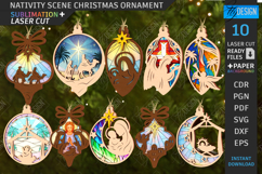 Nativity Scene Ornaments Laser Cut Bundle|Christmas Eve SVG Product Image 1