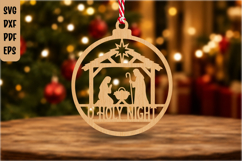 Nativity Scene Christmas Ornament Laser Cut SVG Product Image 1