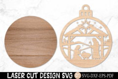 Nativity Scene Christmas Ornament SVG Laser Cut Product Image 2