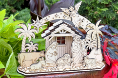 Nativity Scene Schwibbogen Laser Cut File, Christmas Arch Product Image 9