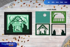 3D Shadowbox Witnesses of Nativity of Jesus Layered Papercut Product Image 1