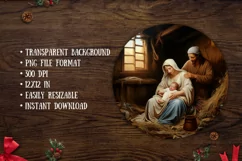 Nativity Scene Png / Christmas Round Sublimation Png Product Image 2