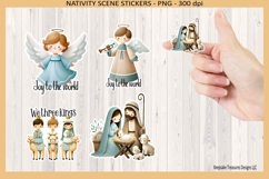 Christmas Nativity Stickers, Print and Cut, Sublimation Png Product Image 1