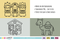 Christmas Bible story clipart for crafting