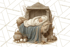 Nativity Scene Clipart, Holy Family &amp; Three Kings PNG Product Image 5