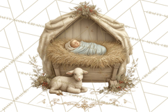 Nativity Scene Clipart, Holy Family &amp; Three Kings PNG Product Image 5