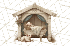 Nativity Scene Clipart, Holy Family &amp; Three Kings PNG Product Image 5