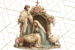 Nativity Scene Clipart, Holy Family &amp; Three Kings PNG Product Image 2