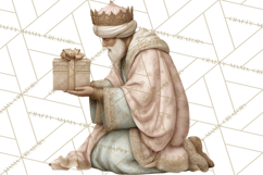 Nativity Scene Clipart, Holy Family & Three Kings PNG Product Image 2