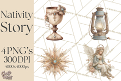 Nativity Scene Clipart, Holy Family &amp; Three Kings PNG Product Image 1