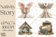 Nativity Scene Clipart, Holy Family &amp; Three Kings PNG Product Image 1