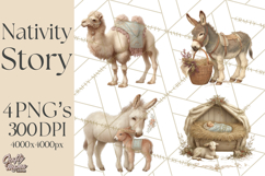 Nativity Scene Clipart, Holy Family &amp; Three Kings PNG Product Image 1