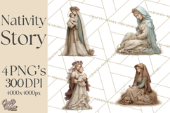 Nativity Scene Clipart, Holy Family &amp; Three Kings PNG Product Image 1