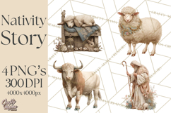 Nativity Scene Clipart, Holy Family &amp; Three Kings PNG Product Image 1
