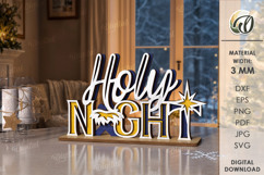 Nativity Word Stand Laser Cut. Stand Decor SVG Product Image 1
