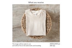 Natural Bella Canvas 3001 t-shirt mockup Folded Printable Product Image 4