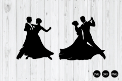 Natural Turn Viennese Waltz Dance SVG, Retro Dance Couples Product Image 1