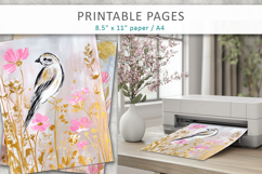 bird junk journal, nature art pages Product Image 5