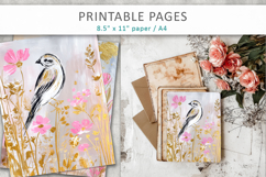 bird junk journal, nature art pages Product Image 7