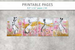 nature junk journal, hare illustration Product Image 2