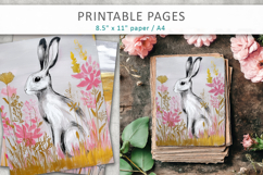 nature junk journal, hare illustration Product Image 3