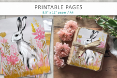 nature junk journal, hare illustration Product Image 4