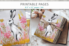 nature junk journal, hare illustration Product Image 1