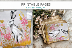 nature junk journal, hare illustration Product Image 6