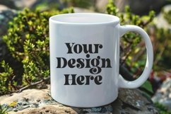Nature Background Coffee Mug White Mockup Product Image 1