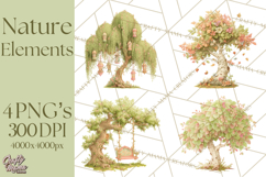 Whimsical Trees Clipart, Woodland Forest PNG, Wooden Png Product Image 1