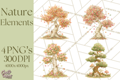 Whimsical Trees Clipart, Woodland Forest PNG, Wooden Png Product Image 1