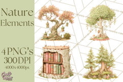 Whimsical Trees Clipart, Woodland Forest PNG, Wooden Png Product Image 1