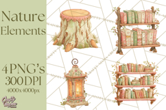 Whimsical Trees Clipart, Woodland Forest PNG, Wooden Png Product Image 1