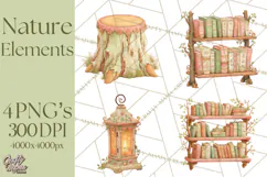 Whimsical Trees Clipart, Woodland Forest PNG, Wooden Png Product Image 1