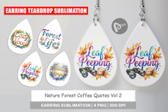 Nature Forest Coffee Quotes Earring Product Image 1
