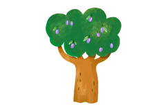 Watercolor Forest Trees Clipart Cute Fruit Tree Digital Product Image 7