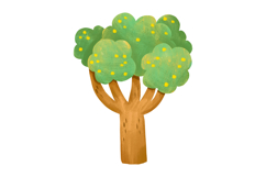 Watercolor Forest Trees Clipart Cute Fruit Tree Digital Product Image 10