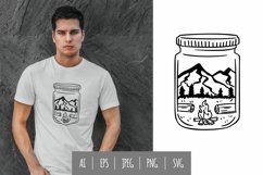 Bonfire with Mountain View in a Jar Illustration Product Image 1