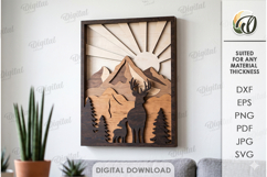 3D Nature Layered Wall Art Laser Cut. Wall Decor SVG Product Image 1