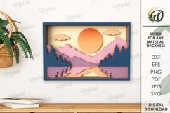 Nature Layered Wall Art Laser Cut. Wall Decor SVG Product Image 1