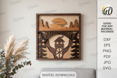 3D Nature Layered Wall Art Laser Cut. Wall Decor SVG Product Image 1