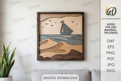 3D Nature Layered Wall Art Laser Cut. Wall Decor SVG Product Image 1