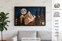 3D Nature Layered Wall Art Laser Cut. Wall Decor SVG Product Image 1