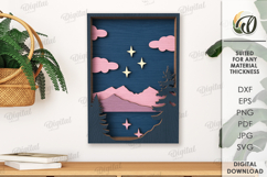 Nature Layered Wall Art Laser Cut. Wall Decor SVG Product Image 1