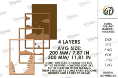 Nature Layered Wall Art Laser Cut. Wall Decor SVG Product Image 2